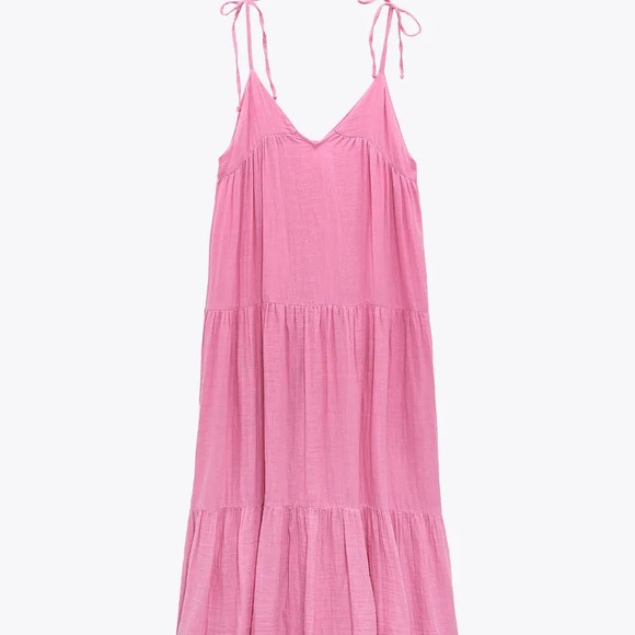 Zara Tiered Chiffon Midi Dress - Picture 14 of 16